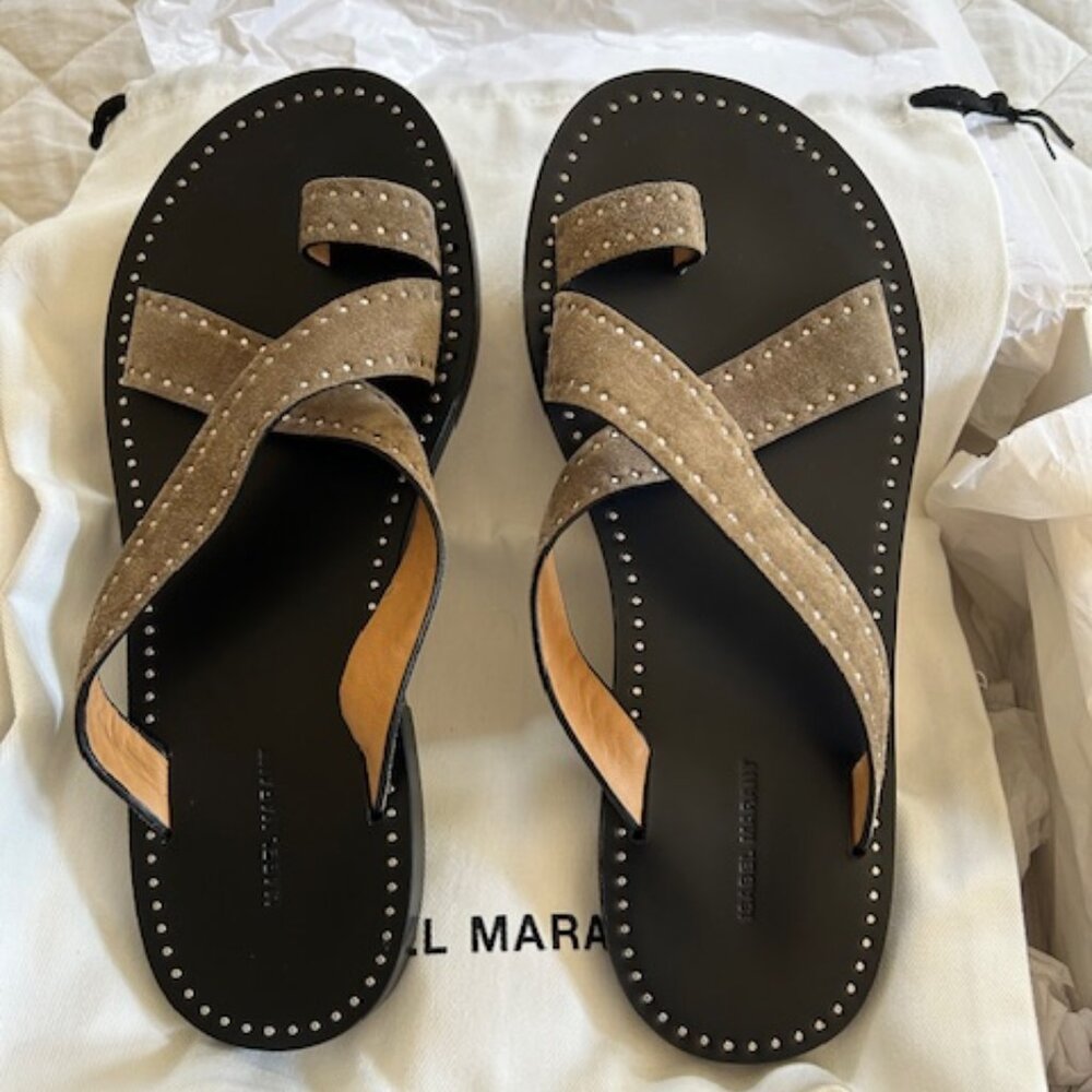 Isabel Marant Jinsay Sandals Size 39 Taupe